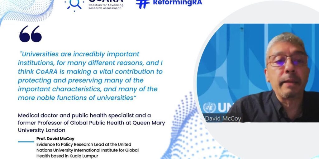 CoARA General Assembly Guest Speaker Prof. David McCoy United Nations University